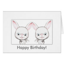 Baby Bunnies Happy Birthday Card