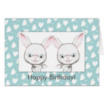 Baby Bunnies Happy Birthday Card