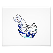 baby bunny in egg blue ribbon.png photograph