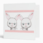 Baby Bunny Twins Pink Binder