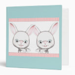 Baby Bunny Twins Pink Binder