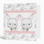 Baby Bunny Twins Pink Binder