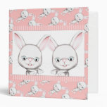 Baby Bunny Twins Pink Binder