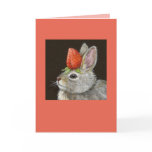 baby bunny with strawberry card