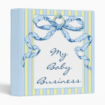 Baby Business Blue & Yellow Striped Binder