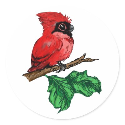 Baby Cardinal Stickers by natures_edge