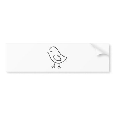 Baby Chicken in Black and White Sketch Bumper Stickers by graphicdesigner