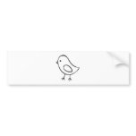 Baby Chicken in Black and White Sketch bumper stickers