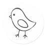 Baby Chicken in Black and White Sketch Sticker