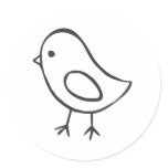 Baby Chicken in Black and White Sketch stickers