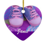 Baby Child's Name Ornament gifts Pink Shoes ornaments