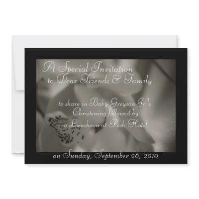 Baby Christening Invitation Family Friends ORCHID by JayneLogan