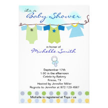 baby clothes line baby shower invitation