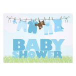 Baby Clothesline {blue} Boys Baby Shower Invites