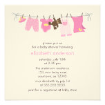 Baby Clothesline {pink} Girl Baby Shower Personalized Invites