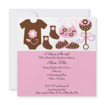 Baby Clothing Girl Baby Shower Invitation