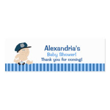 Baby Cop Police Skinny Business Card Favour Tag