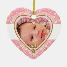 Baby Double Sided Photo Heart Frame Ornaments
