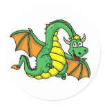 Baby Dragon Round Sticker