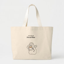 Baby Due in December SnowMan Bags