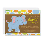 Baby Elephant Birthday Party Invitation