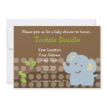 Baby Elephant Blue Boy Baby Shower Sprinkle Invite