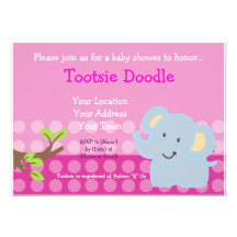 Baby Elephant Blue Boy Baby Shower Sprinkle Announcements