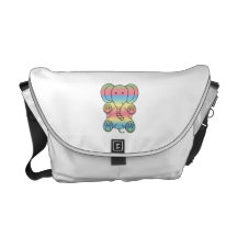 Baby elephant in rainbow pastel commuter bag