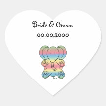 Baby elephant in rainbow pastel stickers