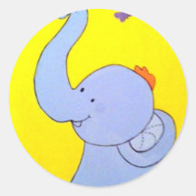 Baby Elephant Round Sticker