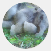 Baby Elephant Round Stickers