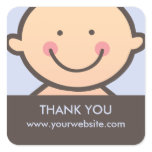 Baby Face - Blue & Brown Personalized Stickers