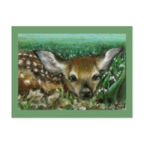 Baby fawn and lilies of the valley postcards