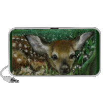 Baby fawn and lilies of the valley portable speaker