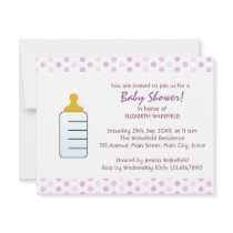 Baby Feeding Bottle Personalized Invitation