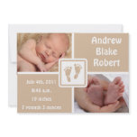 Baby Feet Baby Birth - Brown Invite