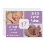 Baby Feet Baby Birth - Purple Personalized Announcements
