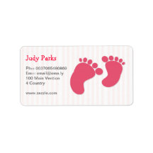 baby feet pink label design