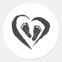 Baby Feet Round Stickers