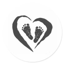 Baby Feet Round Stickers