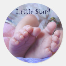 Baby Feet toes stickers New Baby Little Star