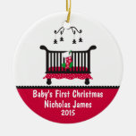Baby First Christmas - Crib and Christmas Stocking Christmas Ornaments