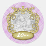 Baby First Christmas Purple Plaid Stickers