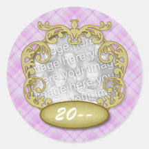 Baby First Christmas Purple Plaid Stickers
