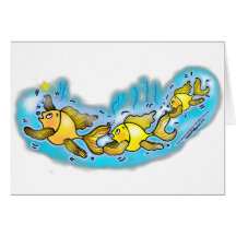 Baby Fish Playing Together / Fish To Toe :) Card
