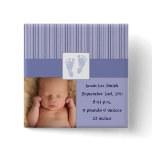 Baby Footprints Birth - Blue Pin
