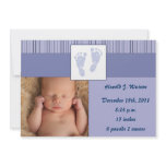 Baby Footprints Birth - Blue Announcement