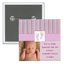 Baby Footprints Birth - Pink