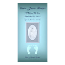 Baby Footprints (Boy) Custom Photo Card
