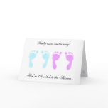 Baby Footprints Boy/Girl Twins Card